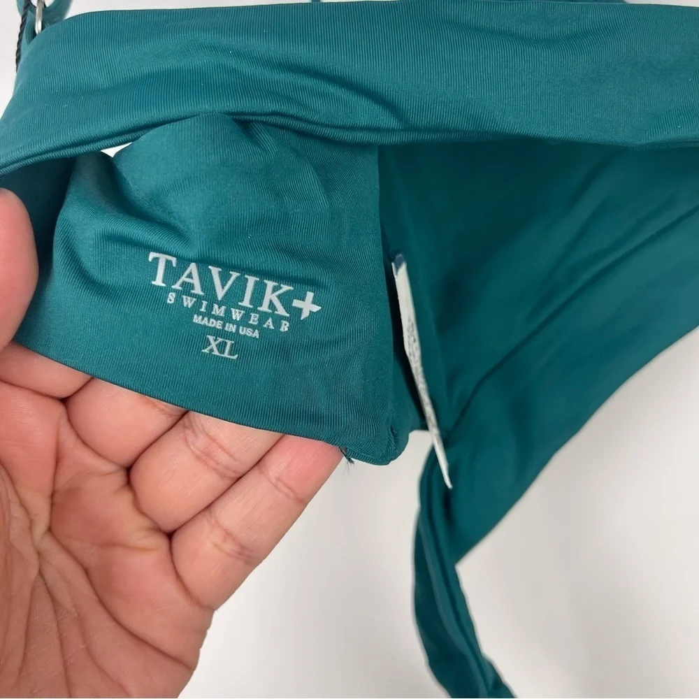 NEW Tavik Jessi Cutout Triangle Bikini Swim Suit Top Storm Green Women's Size XL